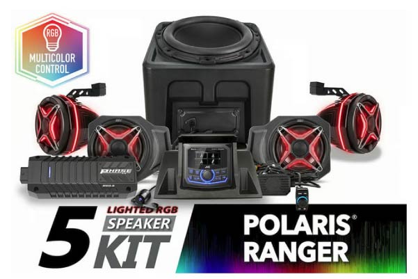  RG4-Q5V1 / 2018-2024 Polaris Ranger XP1000 V-Spec 5-Speaker 800watt Audio System w/JVC